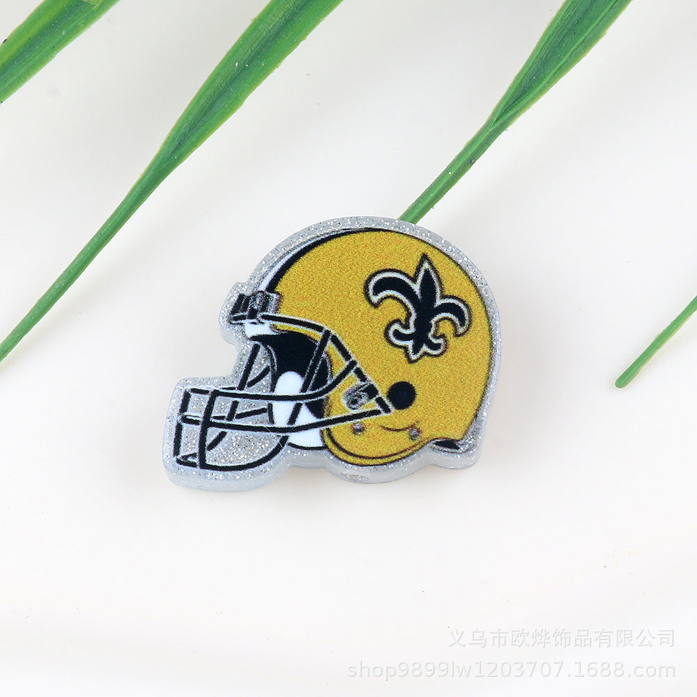 Wholesale 5pcs Acrylic Rugby Straight Hole Cartoon Beads