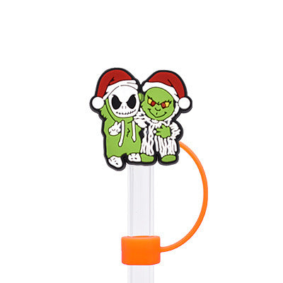 Wholesale Random 100pcs Halloween 10MM PVC Straw Tube Cap ACC-SCR-YiQu002