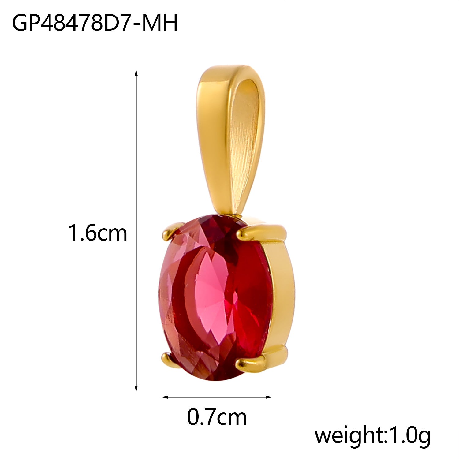 Wholesale Colorful zircon water droplets stainless steel December birthday stone pendant