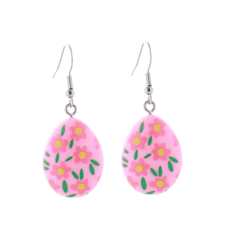 Wholesale Easter Cartoon Bunny Carrot Egg Chick Plastic Earrings