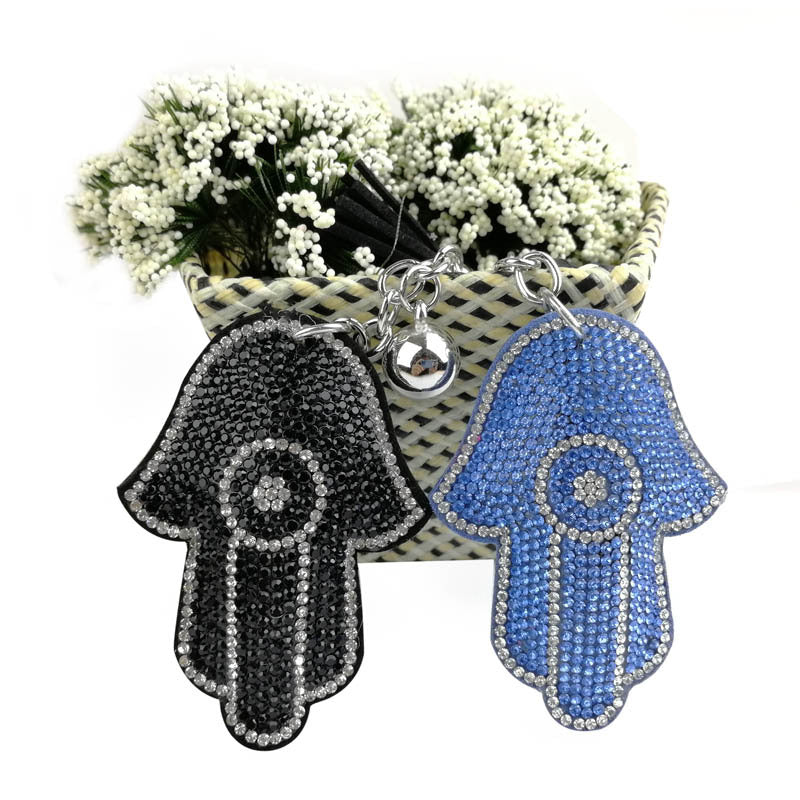 Wholesale Creative rhinestone Palm rhinestone keychain tassel diamond keychain