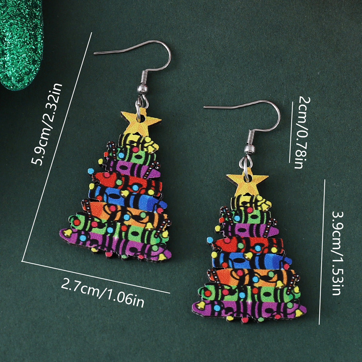 Wholesale Christmas Star Lantern Book Pendant Earrings