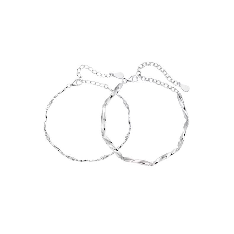 Wholesale s925 Silver Mobius couple bracelet
