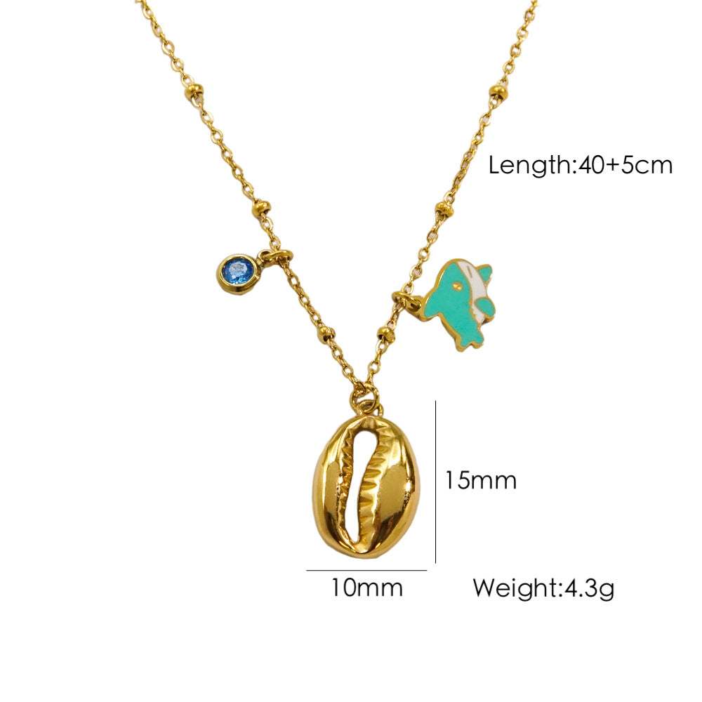 Wholesale Ocean Series 14K Gold Stainless Steel Necklace