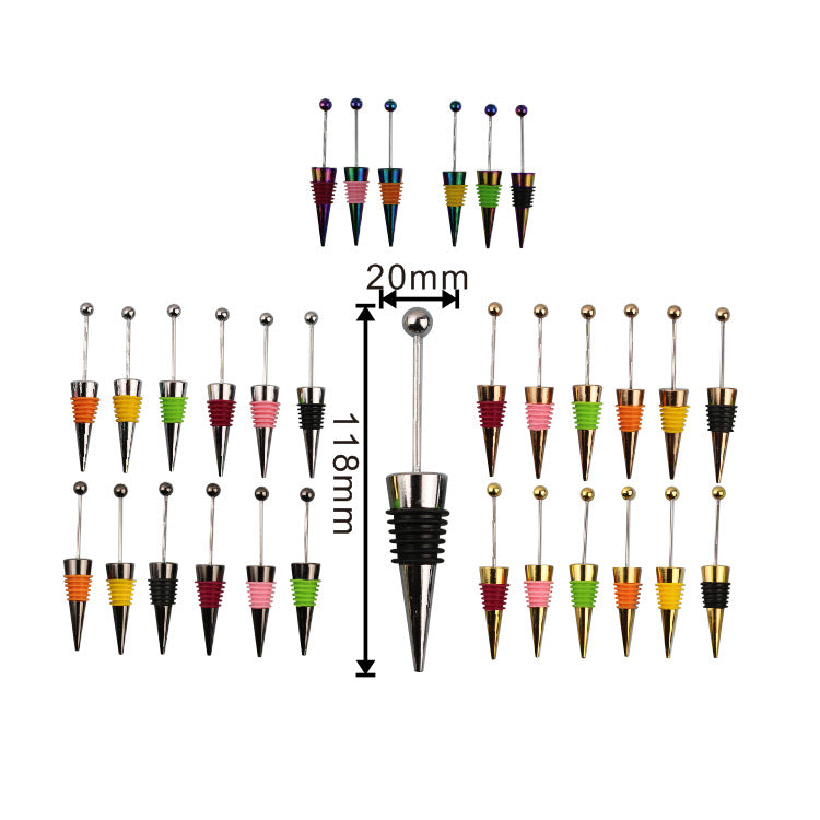 Wholesale Beadable Red Wine Stopper Beaded DIY Silicone Wine Stopper ACC-RWS-ChenXu002