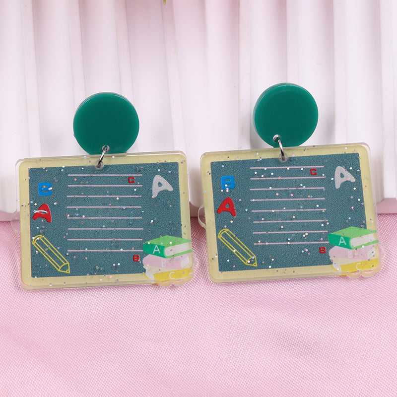 Wholesale Teacher's Day Cartoon Rainbow Acrylic Earrings ACC-ES-DA007