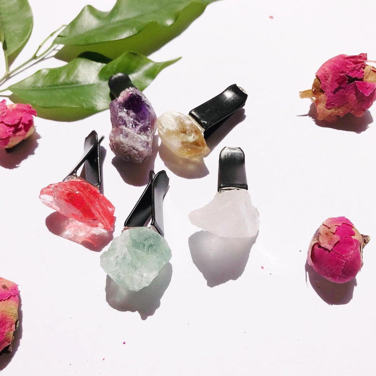 Wholesale Natural Amethyst Rose Quartz Car Air Vent Decoration Car Accessories ACC-CA-RongGuan001