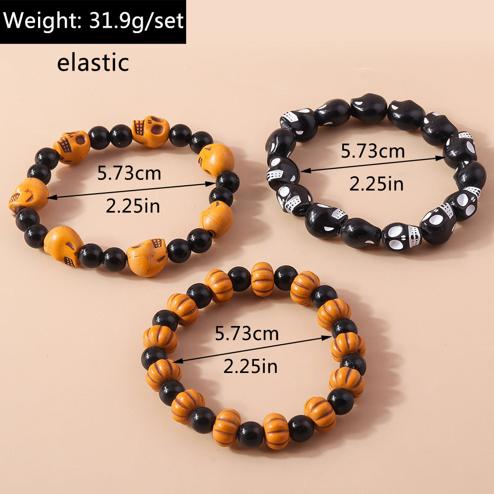 Wholesale  Beaded Bracelet suit Pumpkin Skull Retro  Bracelet