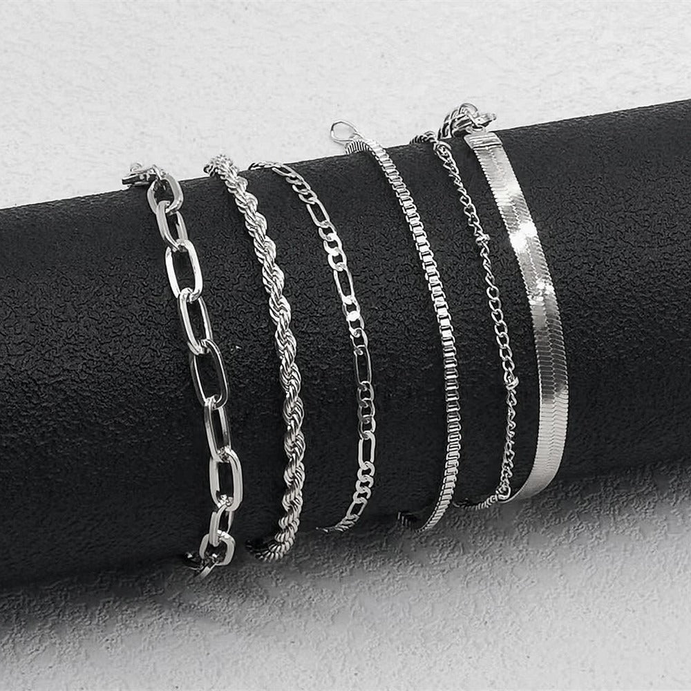 Wholesale Geometric Gold 5-Piece Stackable Bracelet Set – Chic Jewelry Accessory for Women Gift Boutique Resale
