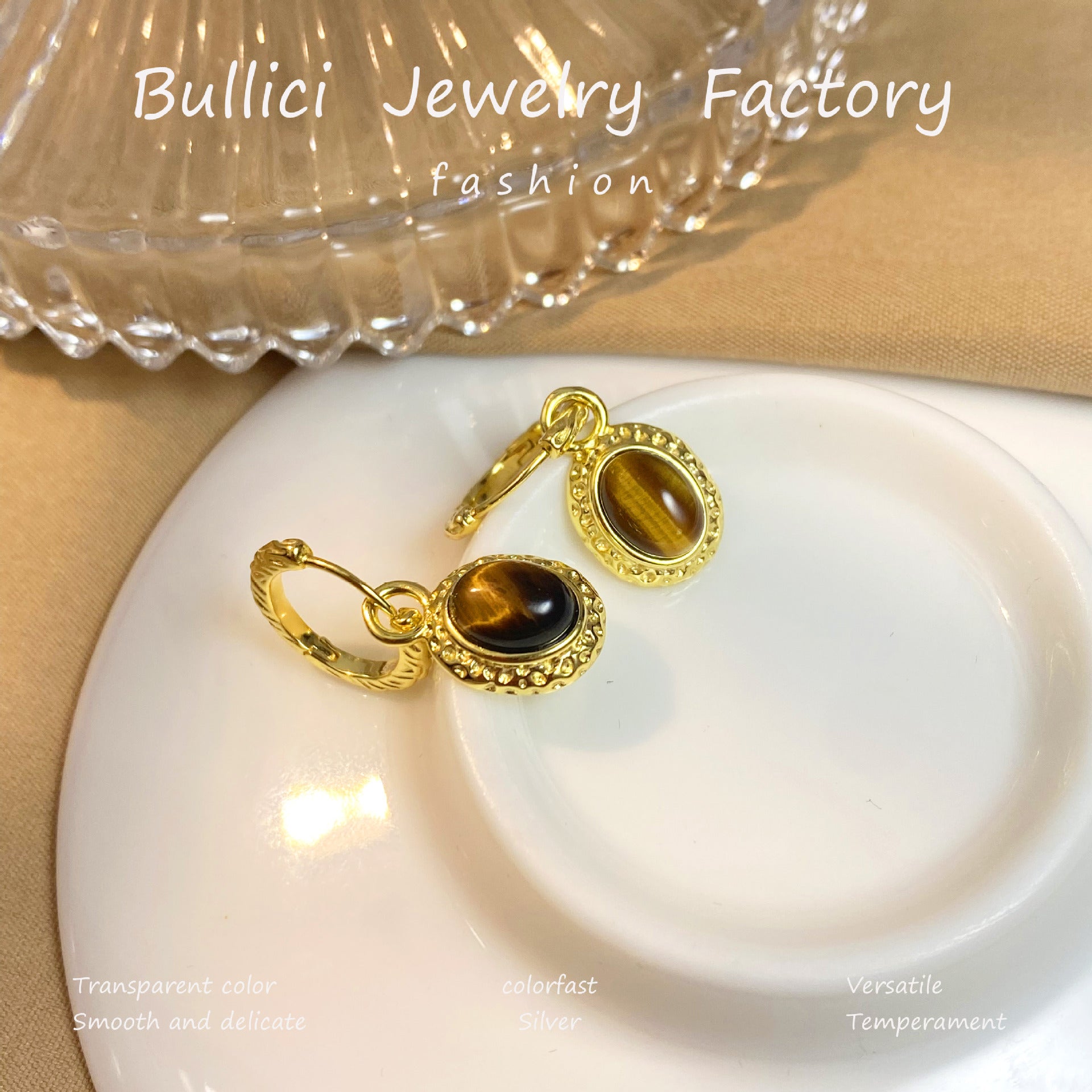 Wholesale s925 sterling silver earrings tiger eye earrings