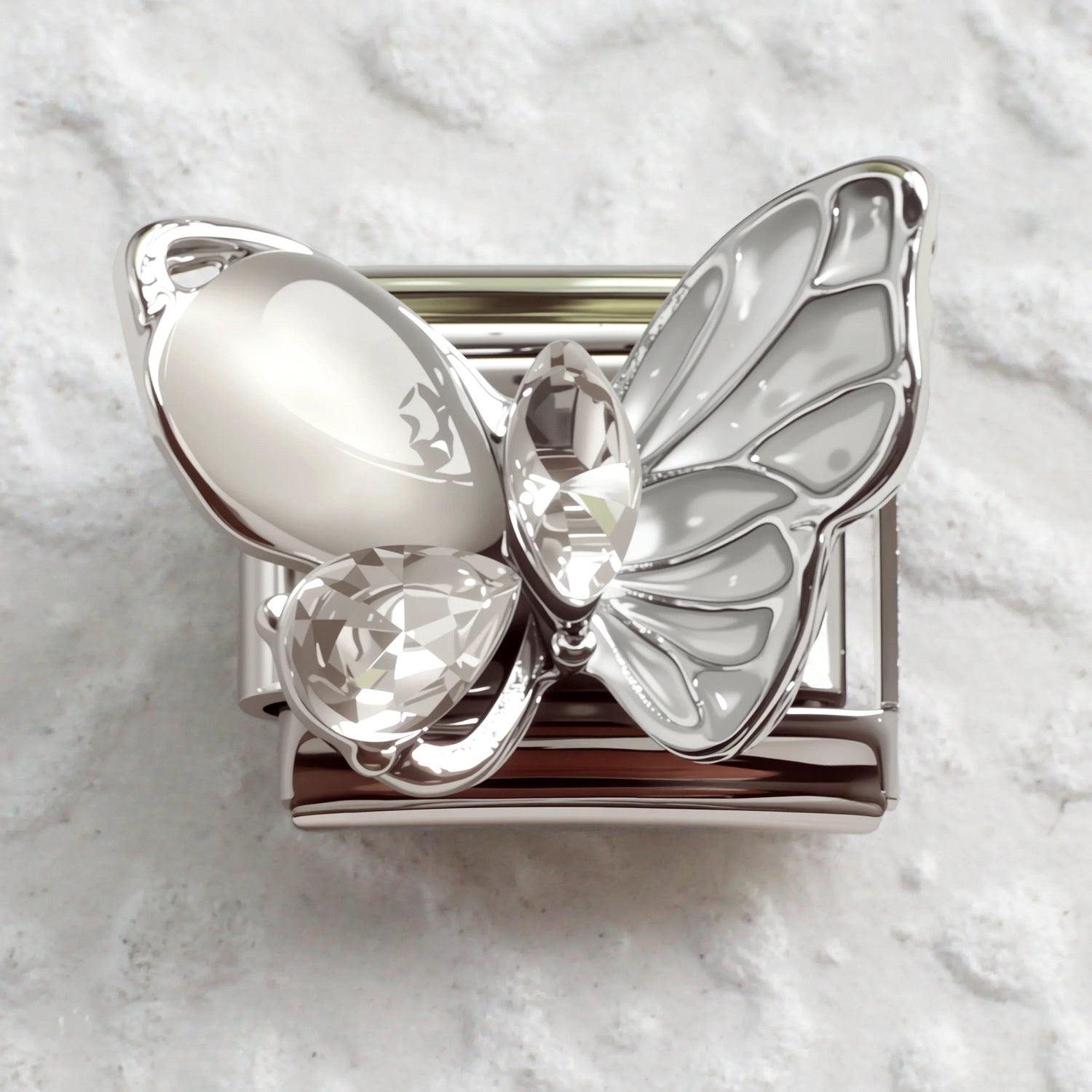 Wholesale Butterfly Flower Italian Charm Bracelet Stainless Steel Fashion Accessory Gift