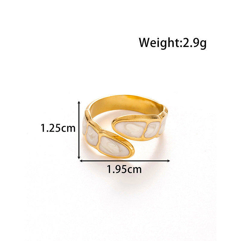 Wholesale Titanium Steel All-match Cross Oil Dropping Opening Adjustable Ring
