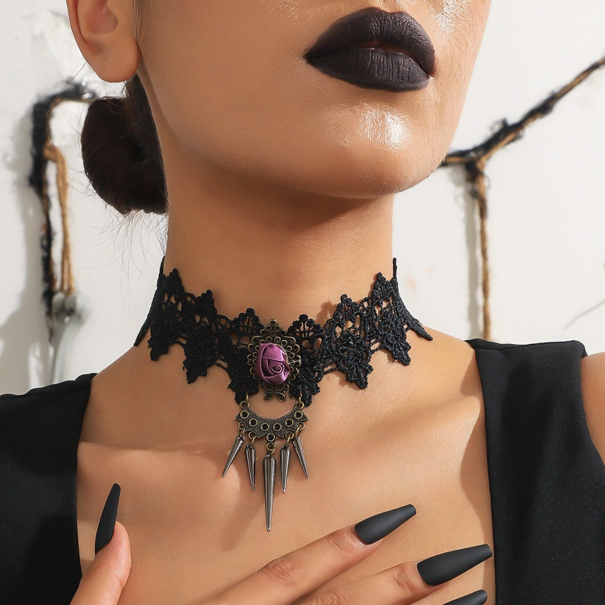Wholesale  Halloween punk lace jewelry clavicle necklace