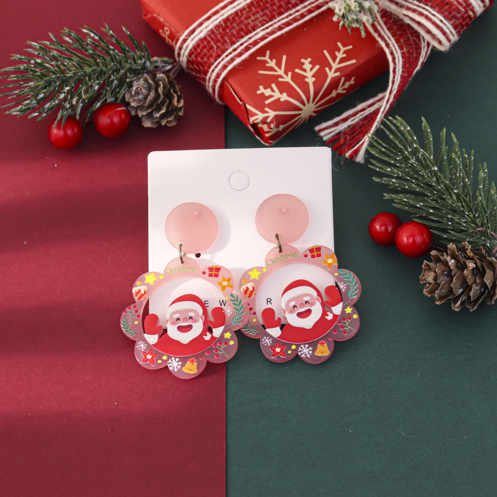 Wholesale Festive atmosphere Christmas earrings for women niche party gift acrylic earrings