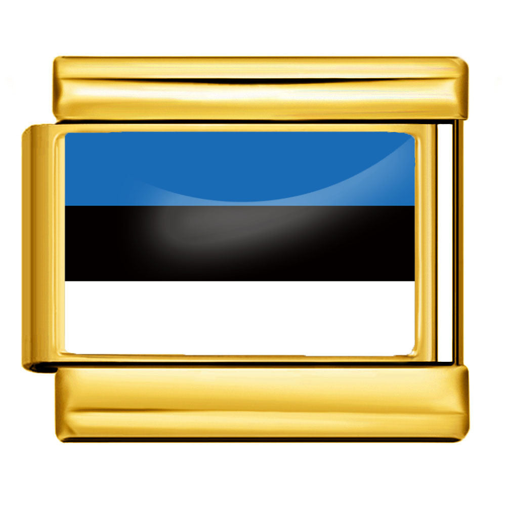 Wholesale 5pcs Italian Charm Bracelet 9mm DIY Splicing Gold Base World Flag Stainless Steel Composable Bracelet