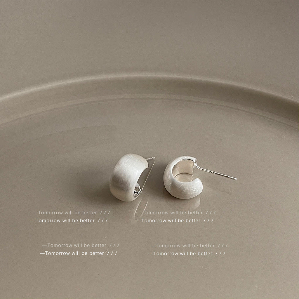 Wholesale Brushed Frosted Geometric Earrings Ear Studs ACC-ES-Eryu003