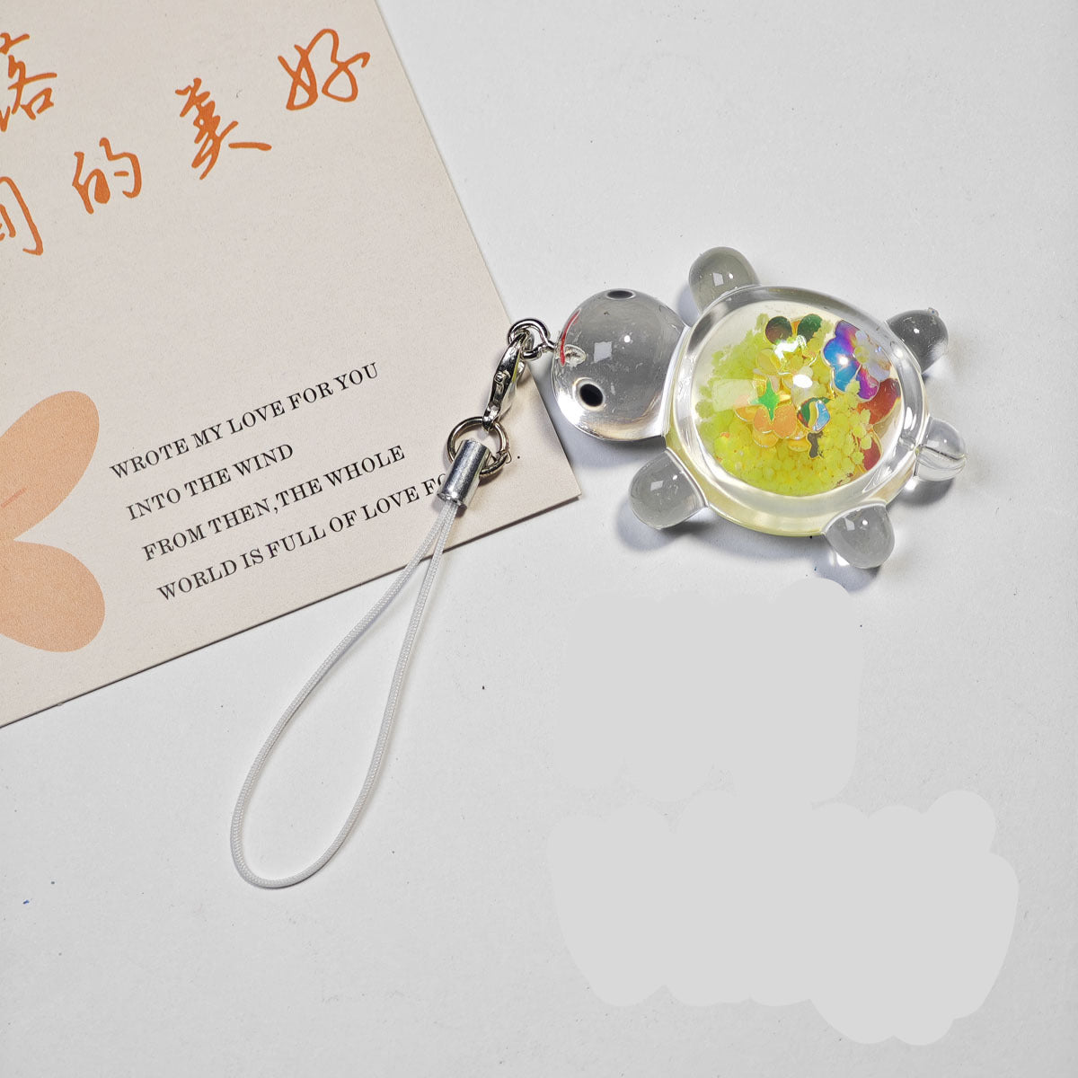 Wholesale Cartoon Luminous Transparent Little Turtle Pendant Keychain