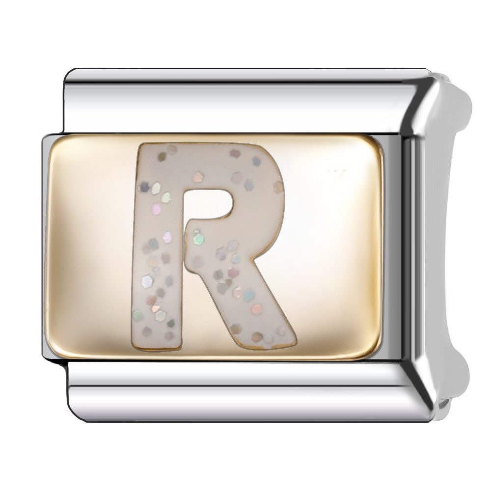 Wholesale Italian Module 9mm Oil-Dropping Gorgeous Letter Bracelet