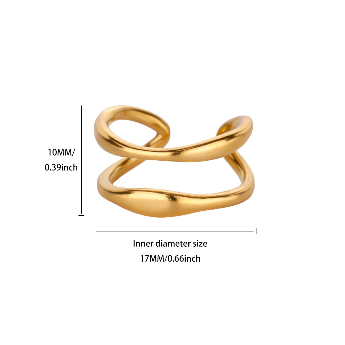 Wholesale Gold-plated stainless steel ring with turquoise and cubic zirconia