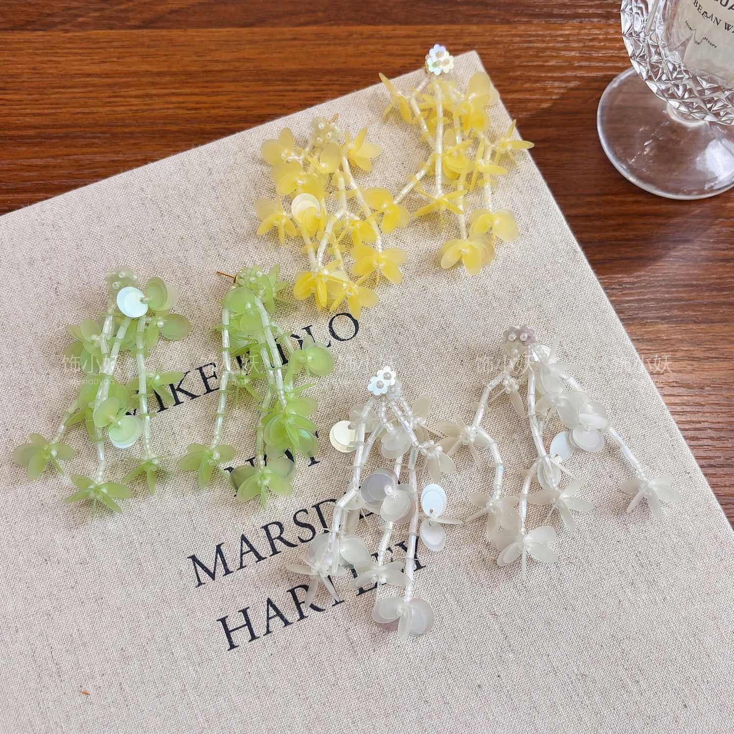 Wholesale Beaded Tassel Flower Earrings