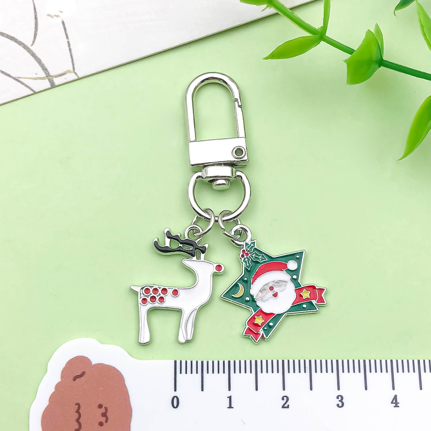Wholesale Christmas oil drop alloy  snowman bell  keychain