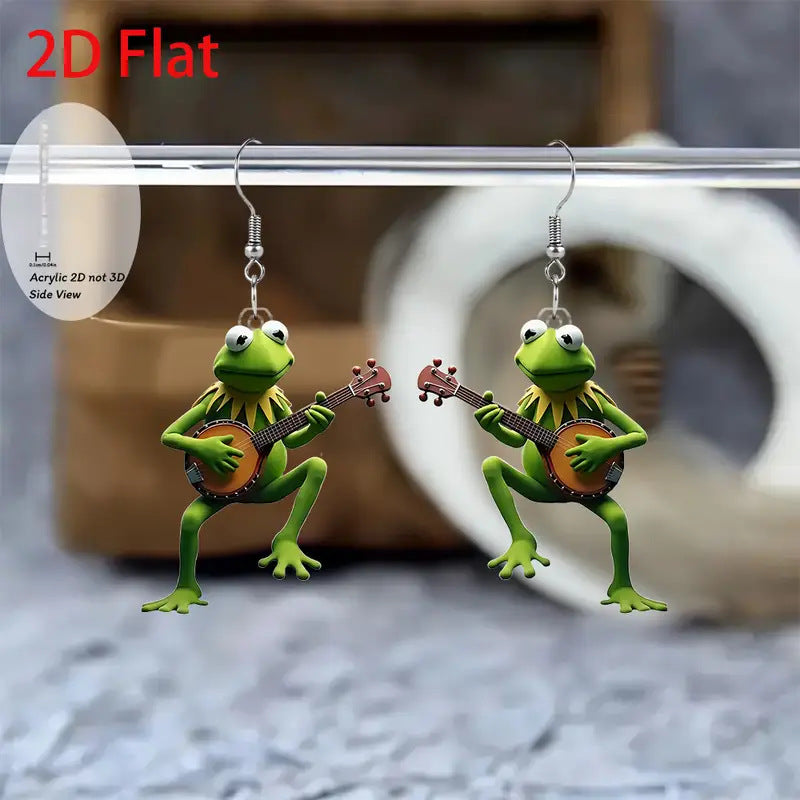 Wholesale  guitar frog earrings
