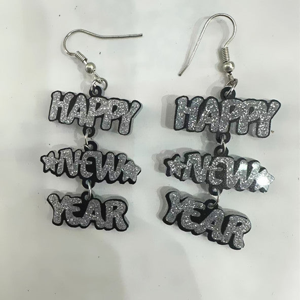 Wholesale Cute Wooden New Year Number Earrings  ACC-ES-CT043