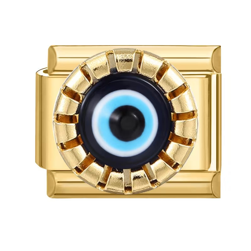 Wholesale Titanium Steel Gold Evil Eye Charm Bracelet Trendy Italian Design DIY Jewelry Accessory For Everyday Wear