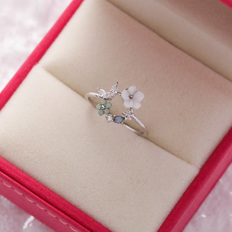 Wholesale  All-match Love Flower Opening Ring