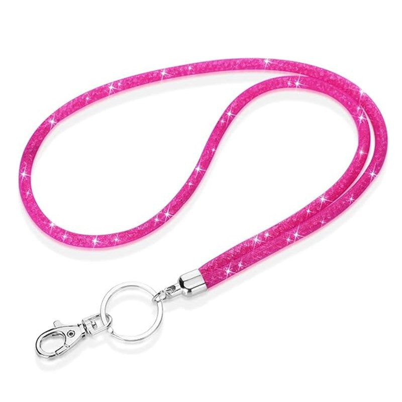 Wholesale Fishnet Rhinestone Lanyard Crystal Card Holder Lobster Keychain ACC-KC-LingYu001