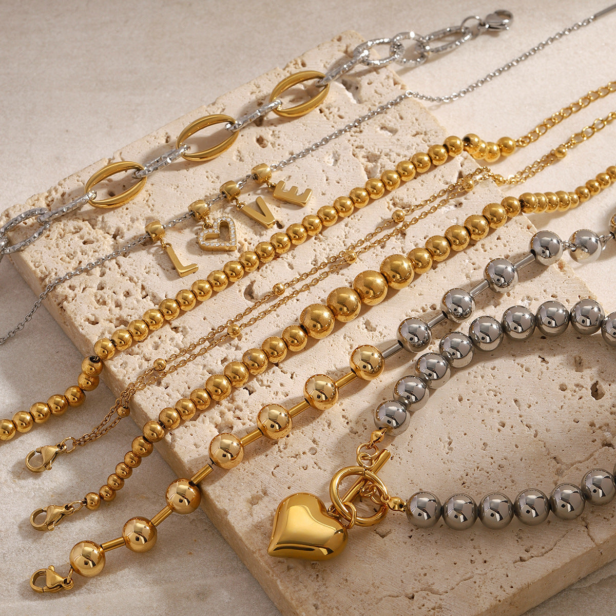 Wholesale  Stainless Steel Beaded Bracelet  Jewelry