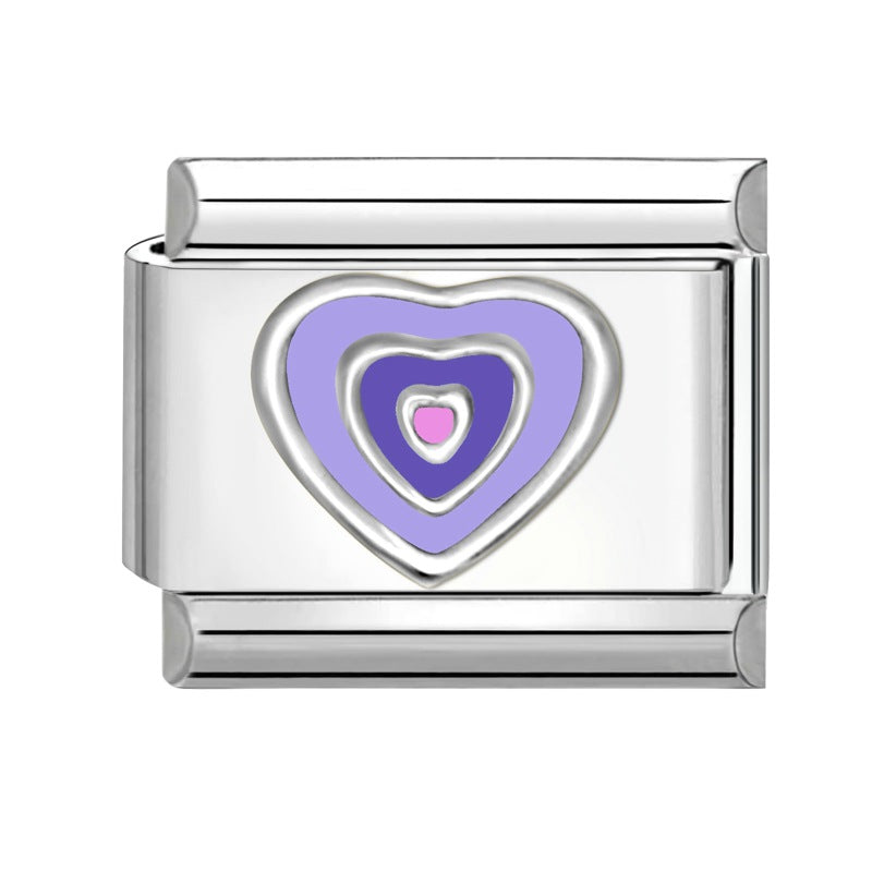 Wholesale Electroplated Stainless Steel Multicolor Heart Pendants DIY Jewelry Accessory