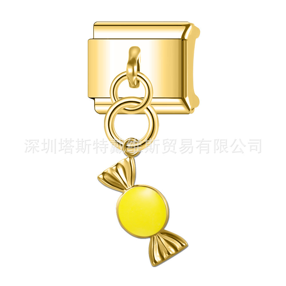 Wholesale 9mm Italian Charm Starter Bracelets DIY square Single Section Creative Stainless Steel Composable Bracelet