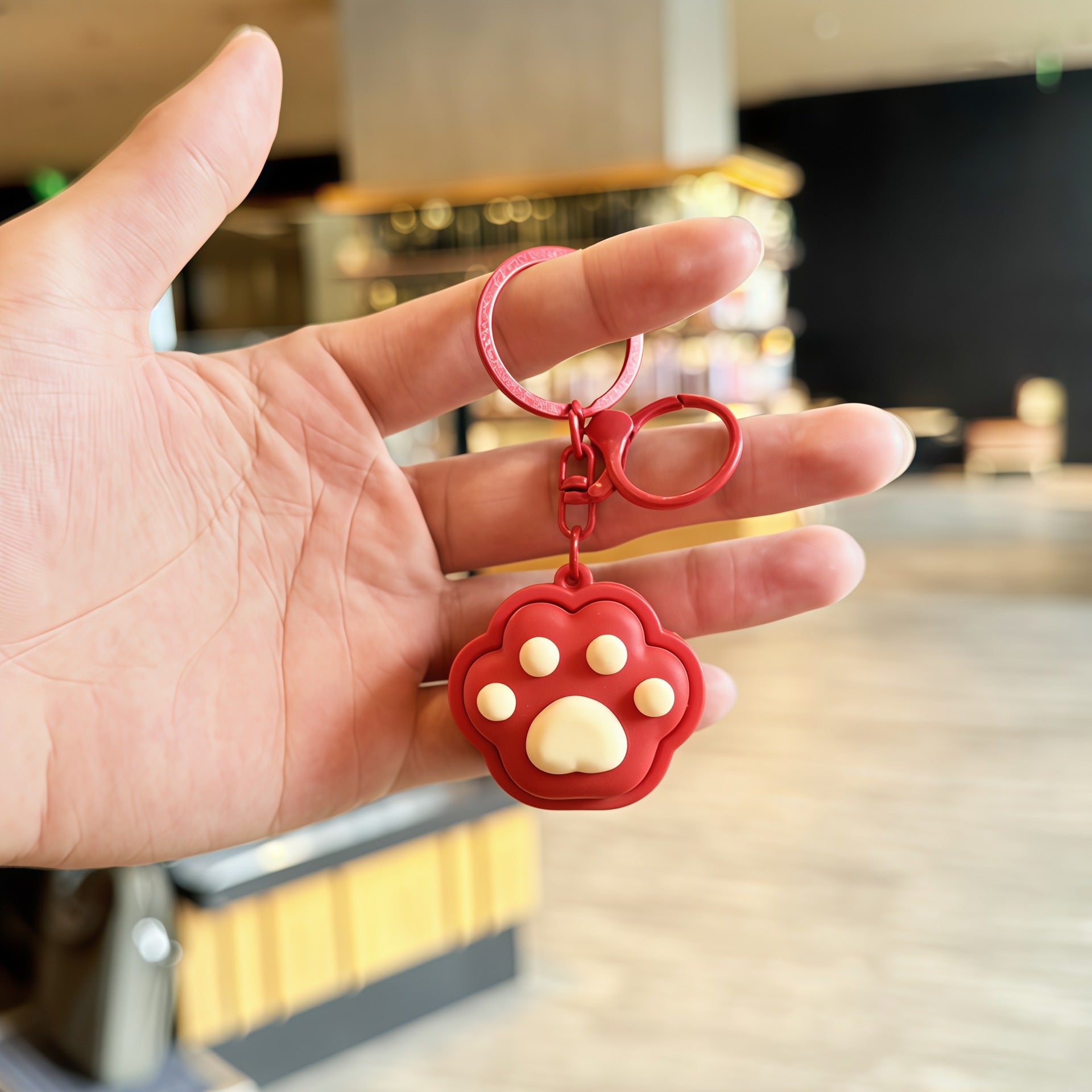 Wholesale Chic Cat Paw Keychain PVC Couple Gift Accessory Boutique Resale