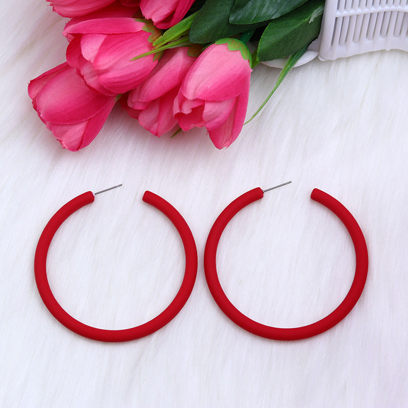 Wholesale  Large C Circle Earrings Acrylic Earrings