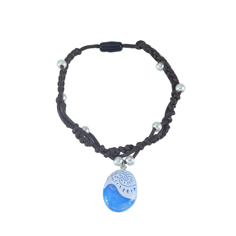 Wholesale Vintage Blue Hollow Knot Necklace