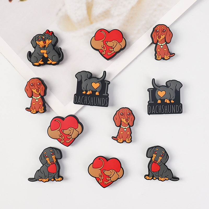 Wholesale  20pcs Cartoon dachshund  Focal Beads DIY Bead Accessories