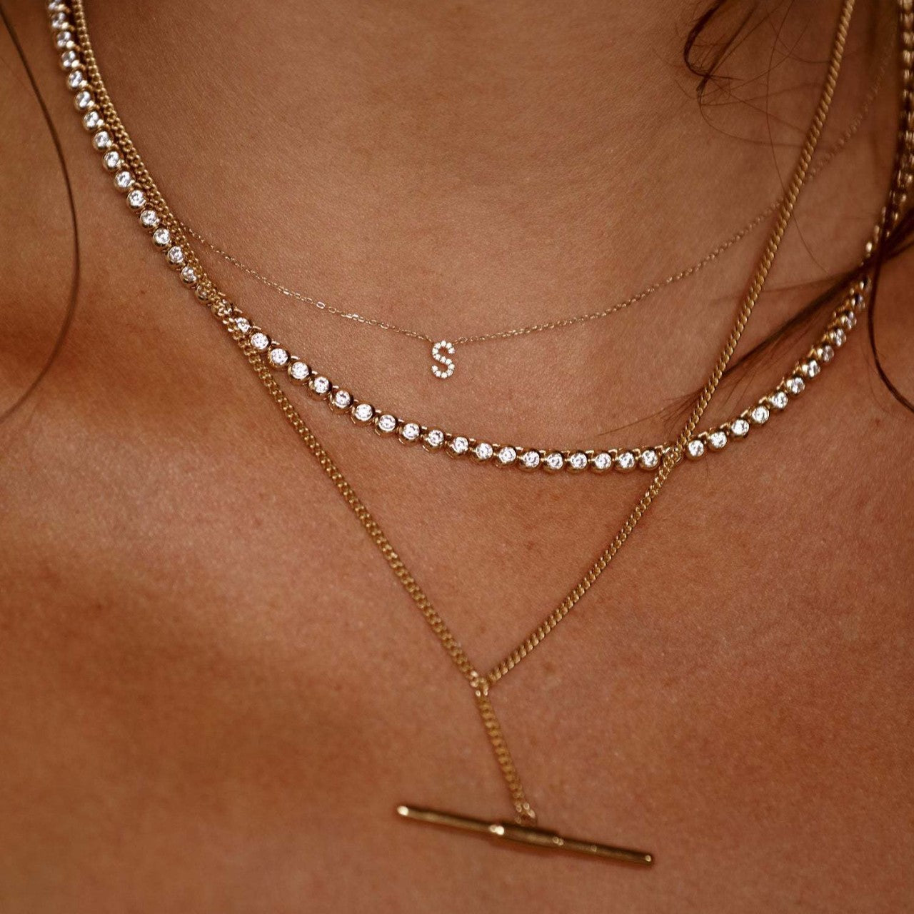 Wholesale Irregular Line Necklace Stainless Steel 18k Gold Color Protection Necklaces