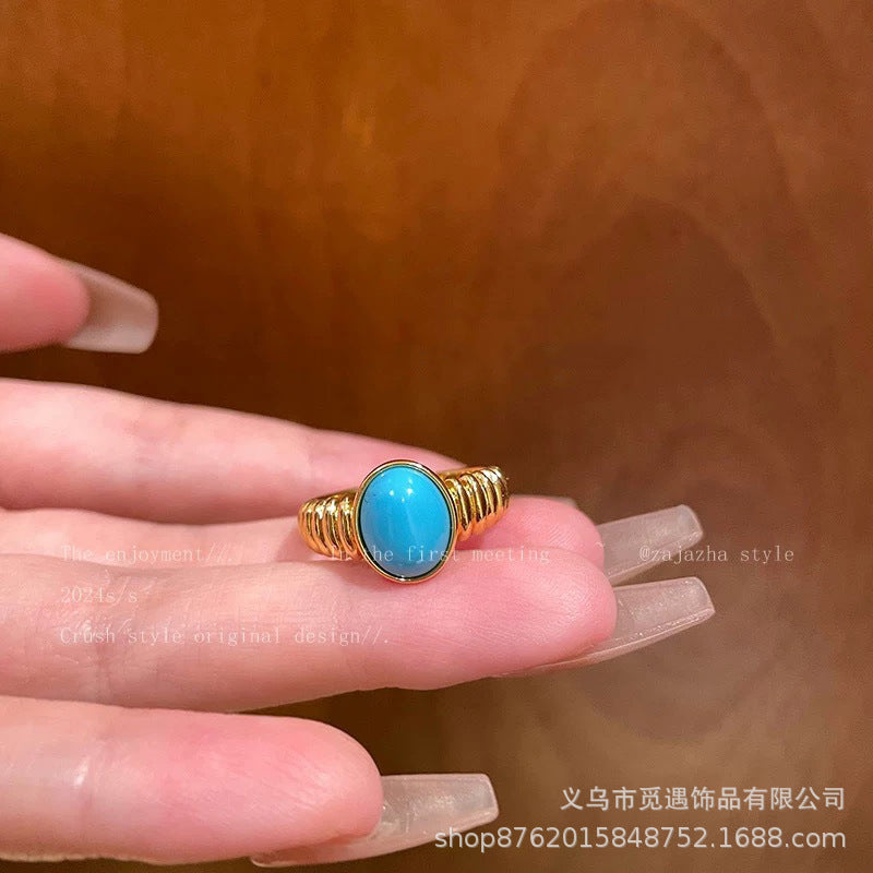 Wholesale Bohemian Ethnic Ring,  Retro Imitation Turquoise,  Alloy,  Women' s Jewelry Accessory for Everyday Wear or Gift
