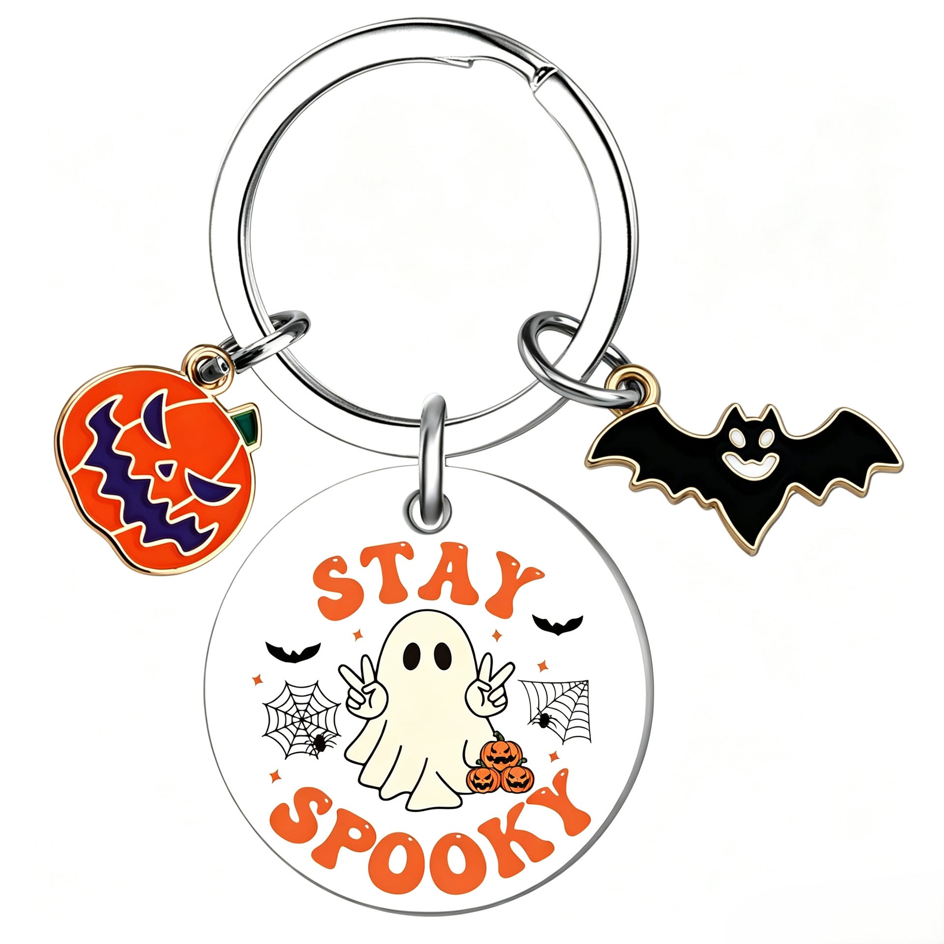 Wholesale  Ghost Pattern Stainless Steel Keychain Decorative Accessory for Party Gifts