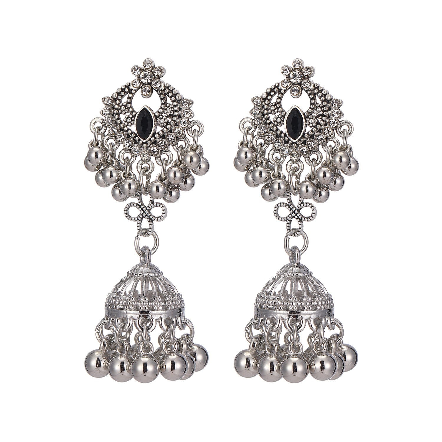 Wholesale Trendy Miao Ethnic Long Tassel Earrings Alloy Rhinestone Black Butterfly Bow Jewelry Accessory For Boutique Resale