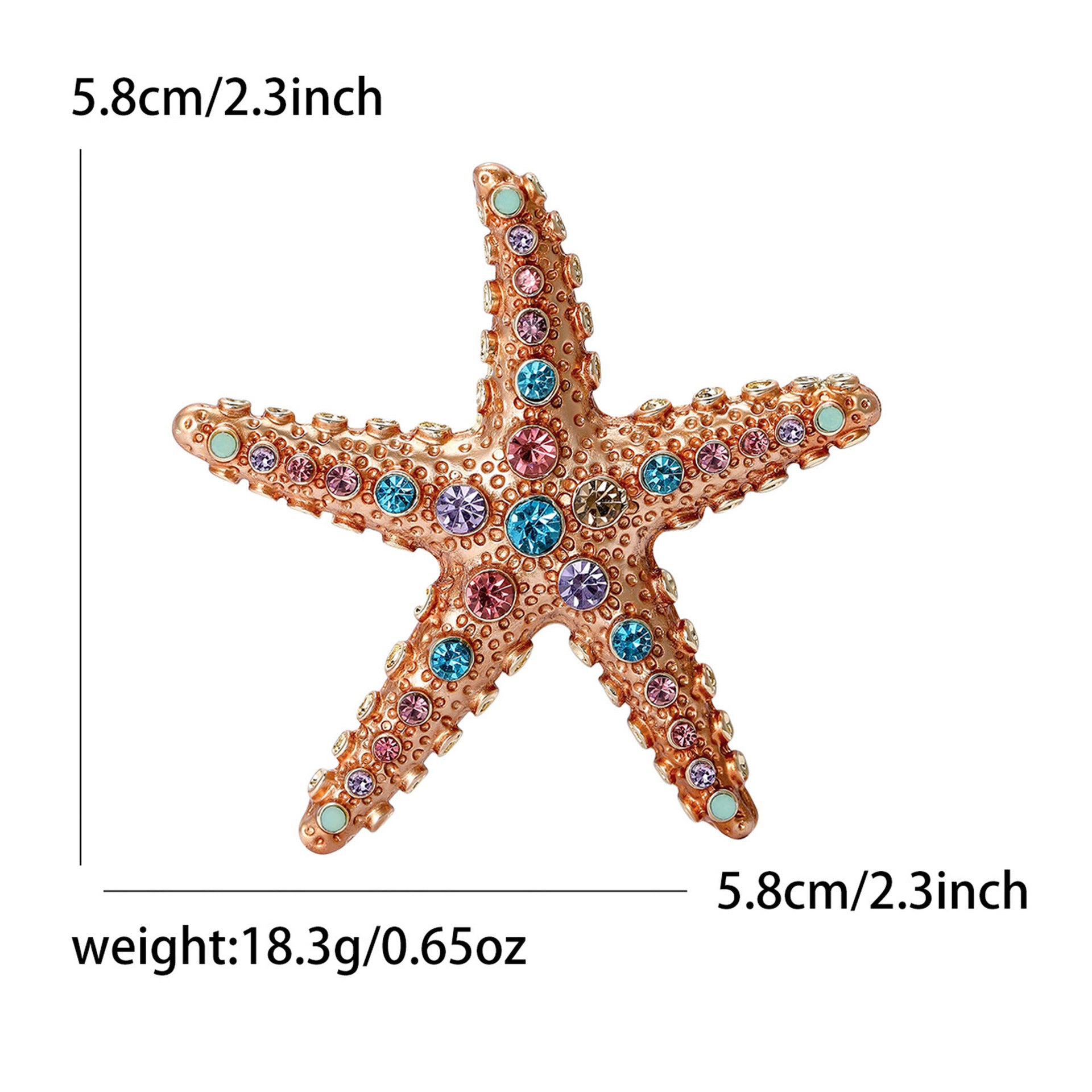 Wholesale Gold Tone Alloy Starfish Brooch With Rhinestones Tropical Beach Style Fashion Accessory For Women