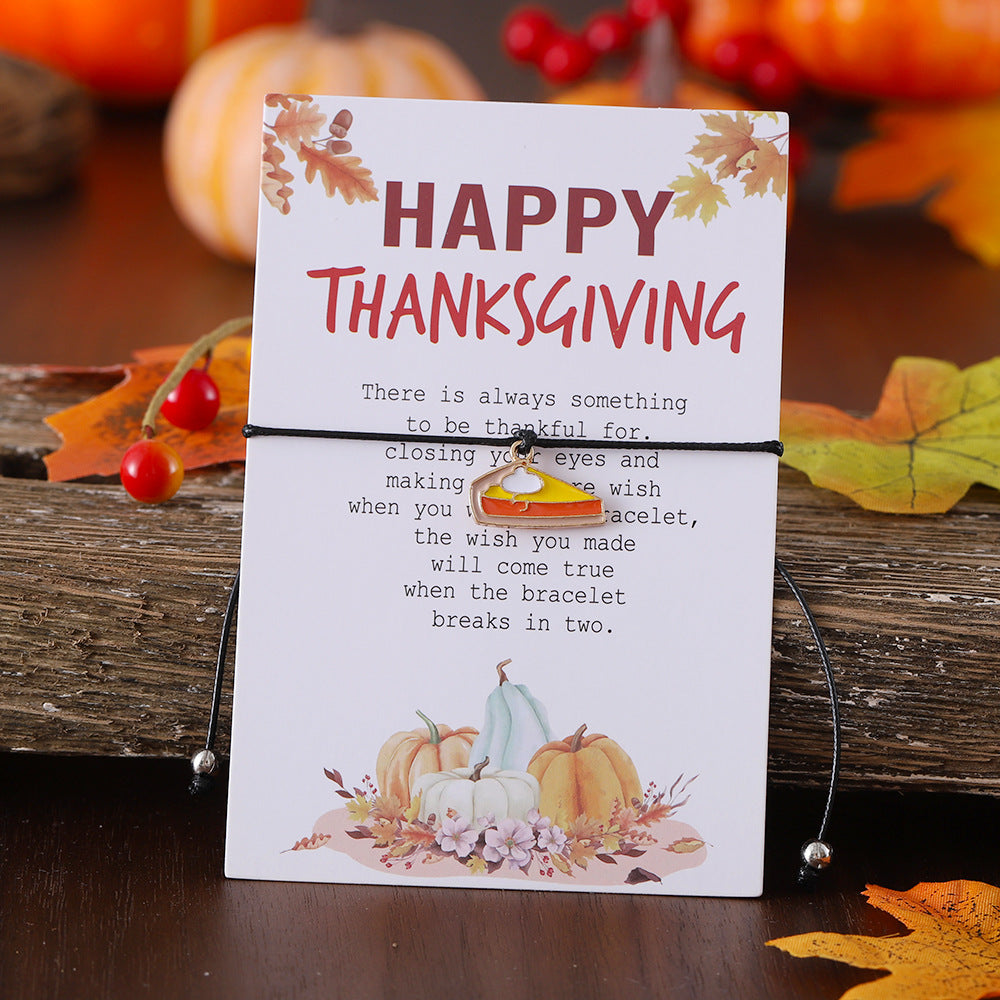 Wholesale Thanksgiving Maple Leaf Turkey Pine Cone Bracelet