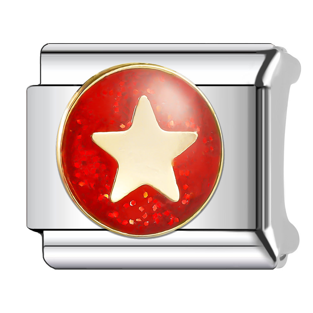 Wholesale Italian Charm Bracelet 9mm DIY Splicing Sun and Star Series Stainless Steel Composable Bracelet