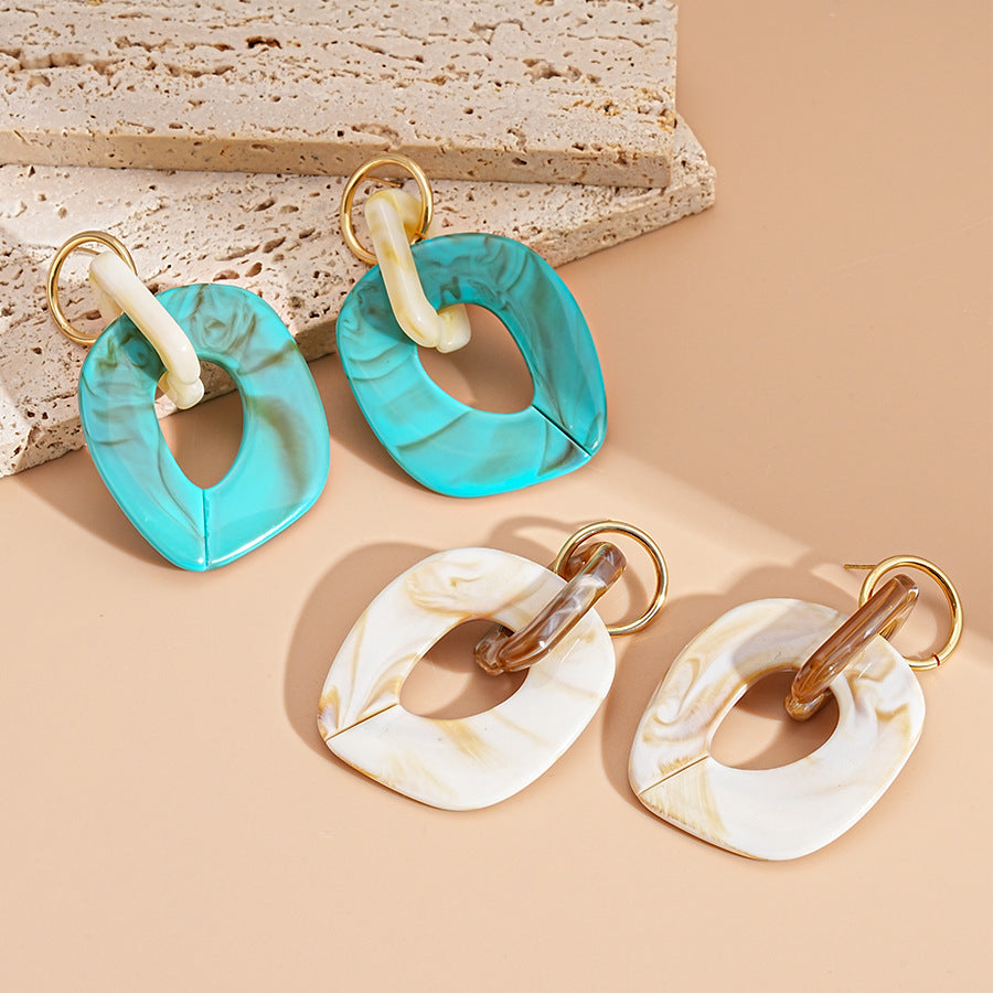 Wholesale  Acrylic Geometric Round Cut Out Earrings