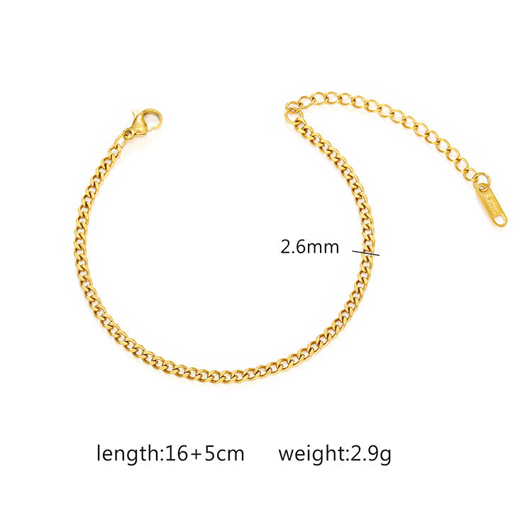 Wholesale Stainless steel plated 18K gold bracelet