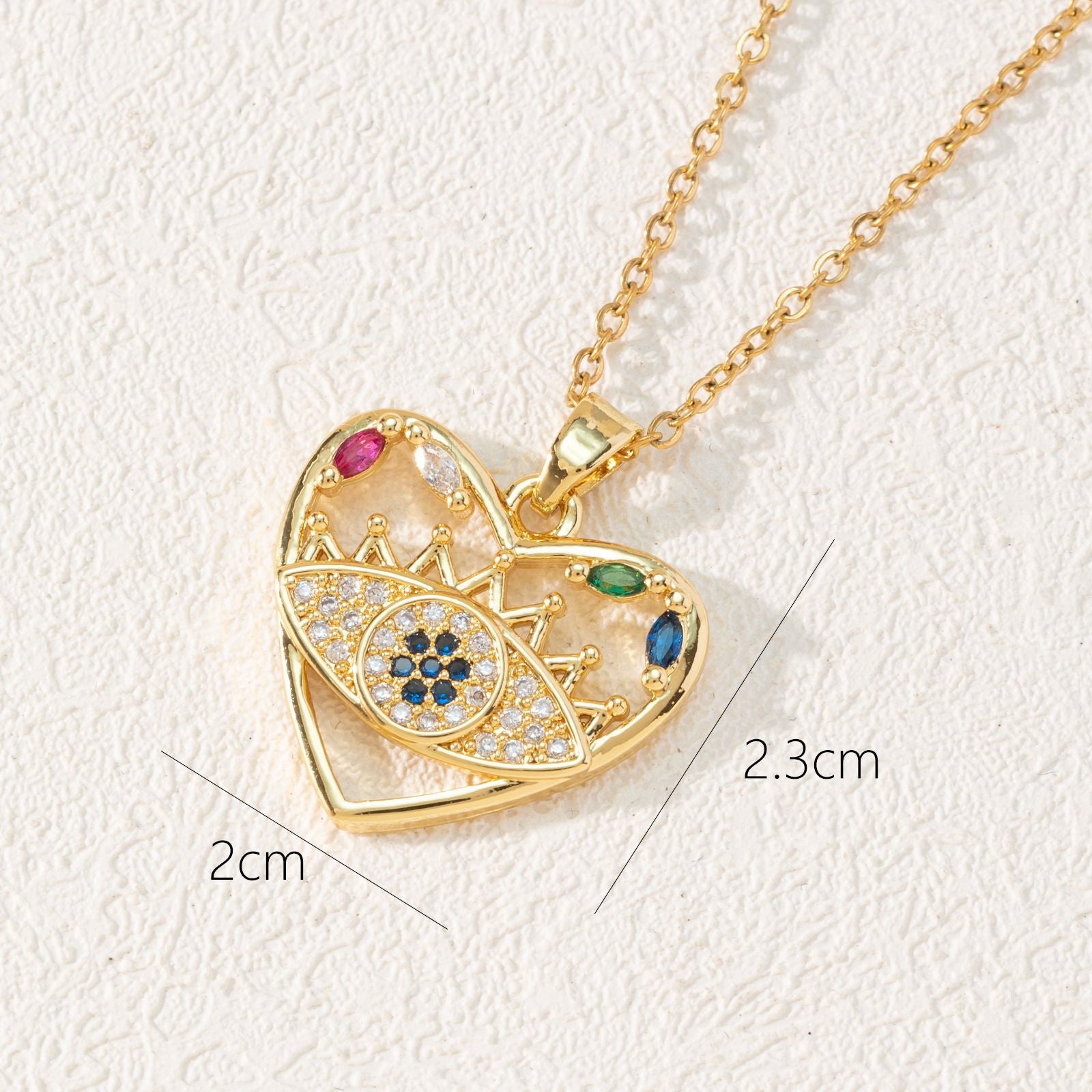 Wholesale Copper Eye Pendant Necklace Bohemian Style Fashion Jewelry Gift