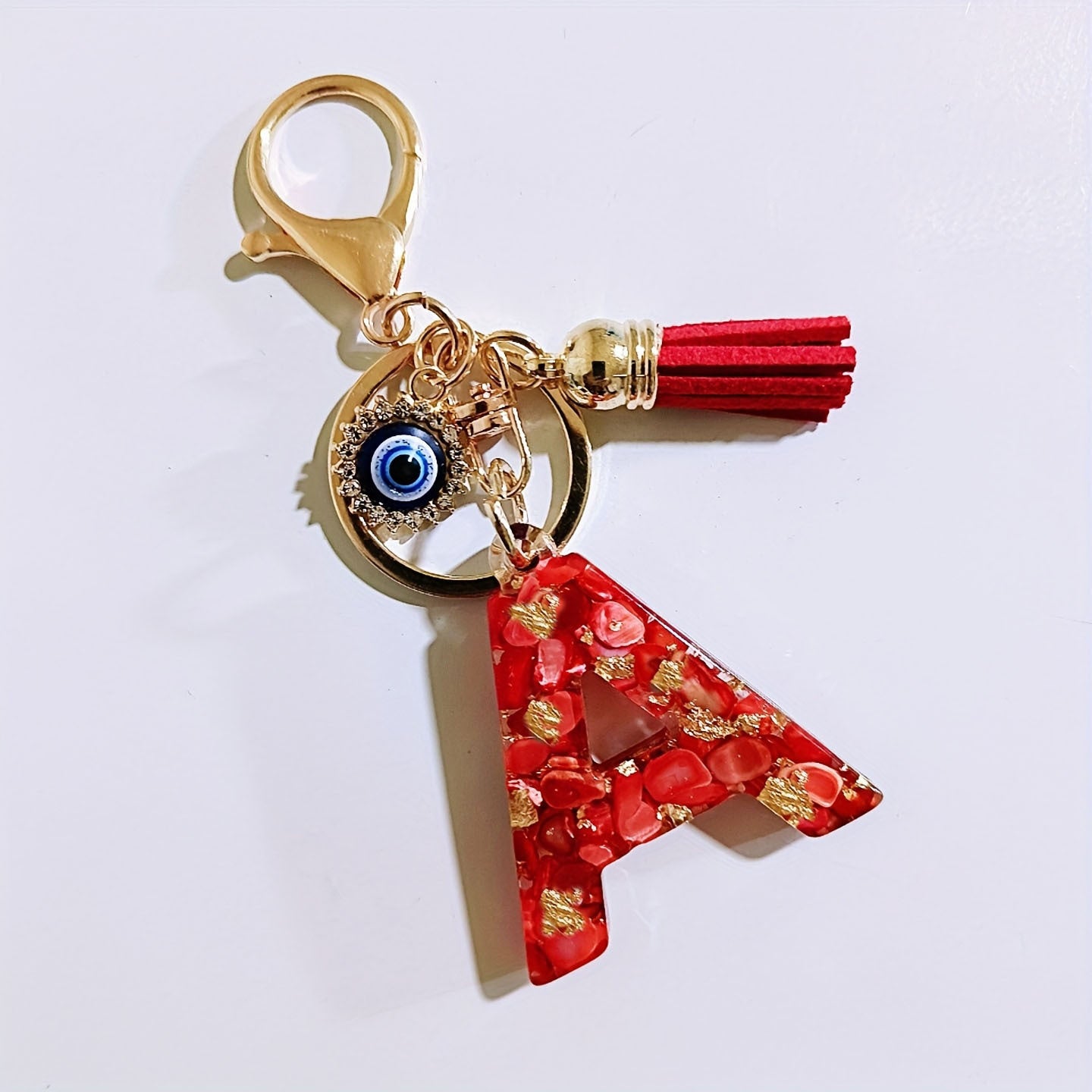 Wholesale Evil Eye Tassel Resin Letter Keychain Bag Charm Fashion Accessory for Party Resale