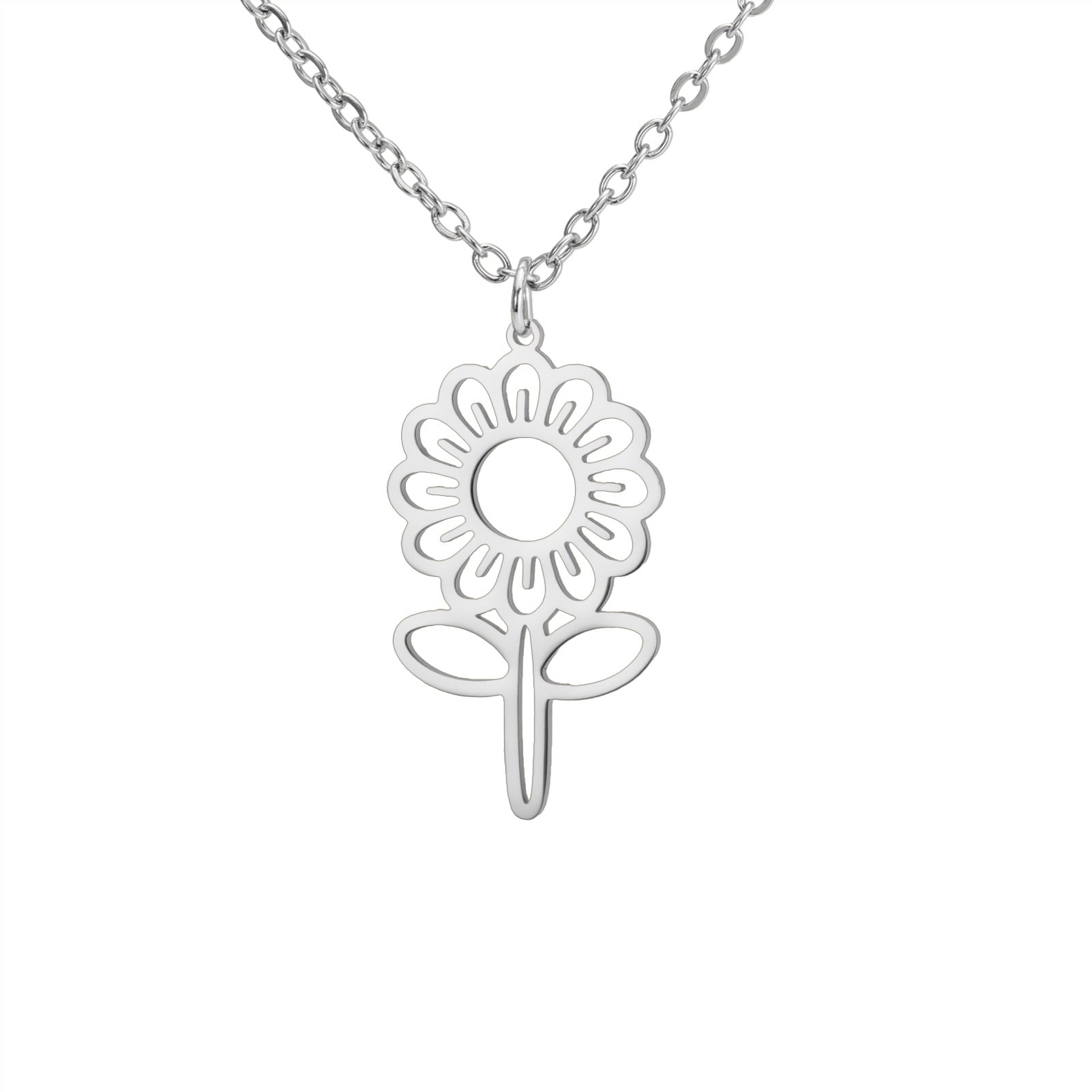 Wholesale Small Daisy Flower Pendant Stainless Steel Necklace ACC-NE-GeXiang010