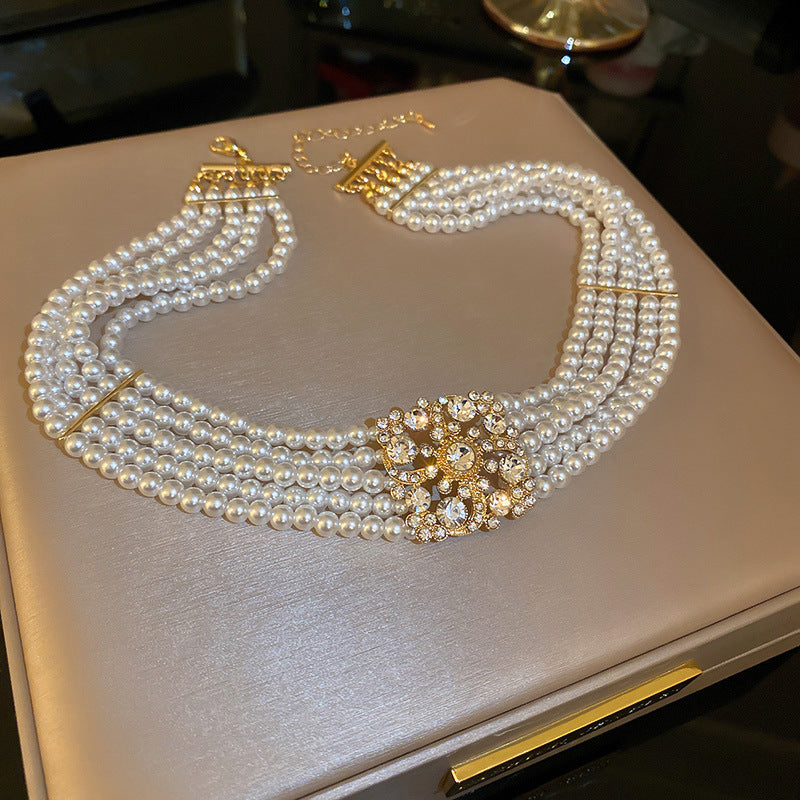 Wholesale  Multi-layer Pearl Necklace Light Luxury Necklace